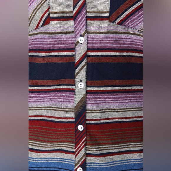 Roxy Camp Site Multi Striped Long Sleeve Top - Size M - Picture 6 of 7